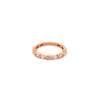 stackable  baguette and brilliant cut diamond band set in 14 kt rose gold.