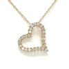 shared prong diamond open heart sideways pendant 18k yellow, rose & white gold