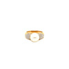 imperial akoya 8 mm cultured pearl and pavée diamond ring 18k yellow and white gold