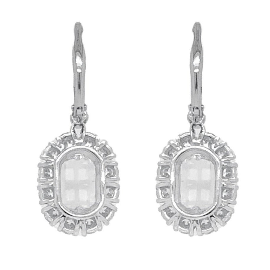 christopher designs l'amour crisscut® 3.23 cts t.w. halo drop diamond earrings set in 18k white gold