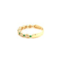 stackable emerald and diamond band set in 14k yellow gold