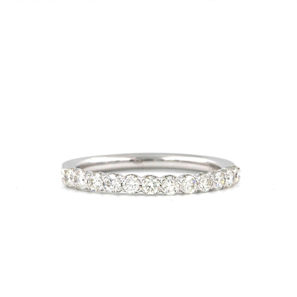 christopher designs crisscut® stackable wedding band 12 round brilliant cut diamonds 0.51 ctw 14k white gold