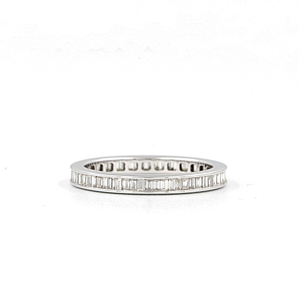 Christopher Designs Diamond Baguette Cut Eternity Wedding Band, 18K White Gold with 56 Baguettes Diamonds at 0.89tw G Clarity: SI1 | Blacy's Fine Jewelers
