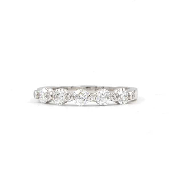 christopher designs crisscut® stackable diamond wedding band round brilliant cut diamonds 0.57 ctw 18k white gold