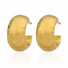 lika behar hammered gold chunky hoop earrings 10mm wide 24 kt yellow gold