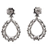 chandelier drop pavée diamond earrings round brilliant  cut 1.99 ctw 18k white gold