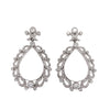 chandelier drop pavée diamond earrings round brilliant  cut 1.99 ctw 18k white gold