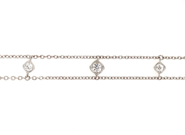 a link metropolitan diamond chain link bracelet  5 diamonds = 0.50 cts t.w.