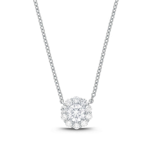 Memoire Blossom Collection Diamond Necklace Diamonds Equal .25ctw 18K White Gold | Blacy's Fine Jewelers