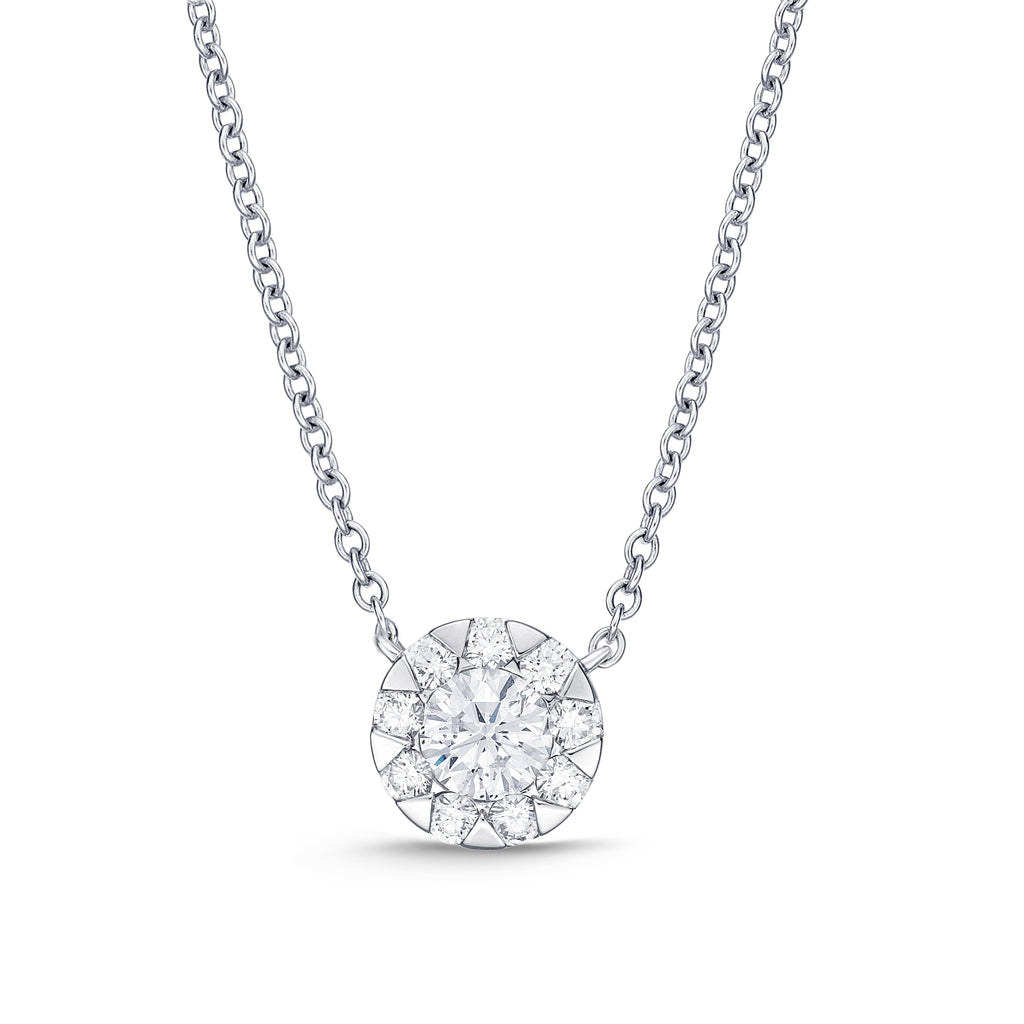 Memoire Diamond Bouquet Necklace 10 Stones Look Like 2 ctw But Total to .30 ctw 18K White Gold | Blacy's Fine Jewelers
