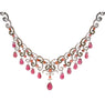contessa statement necklace, diamonds, padparashas, pink tourmaline in 18 kt white gold