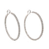 diamond hoop earrings 1.68 cts tw french clip and post 18k white gold