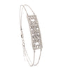 diamond pavée  id floral punched double chain bracelet 1.10 ctw 18k white gold