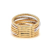 seven row cable & pavée diamond statement band in 18kt white and yellow gold.