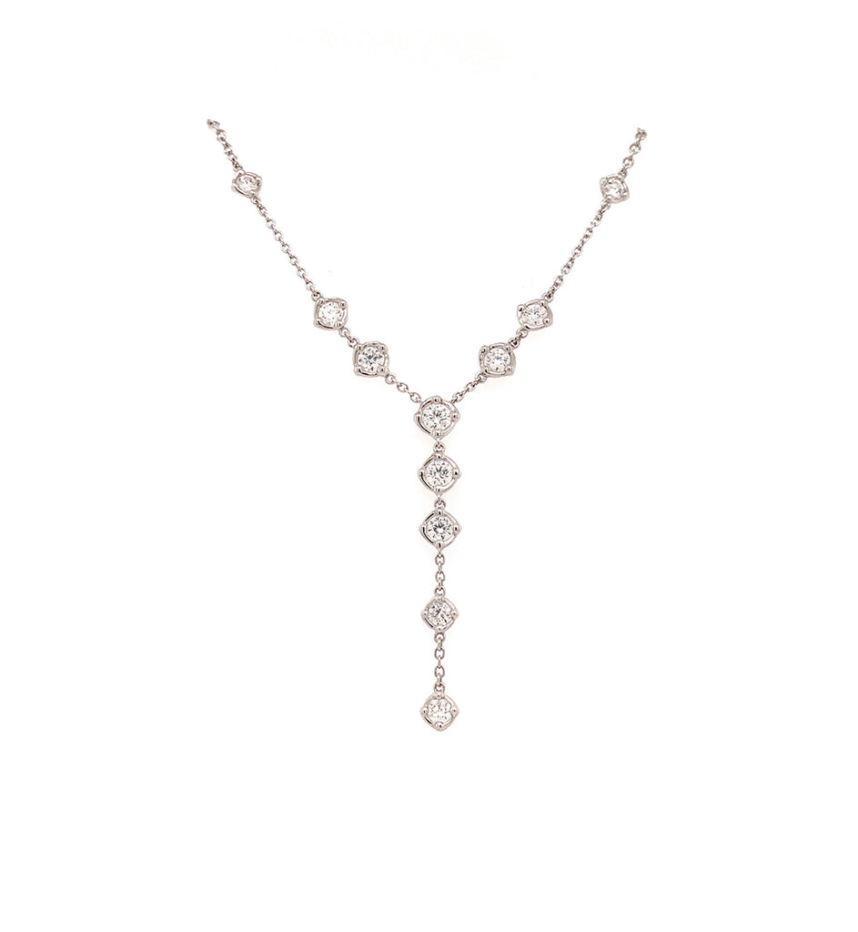A. Link 11 Diamond Lariat Necklace in 18 kt White Gold 1.02cts t.w. B ...