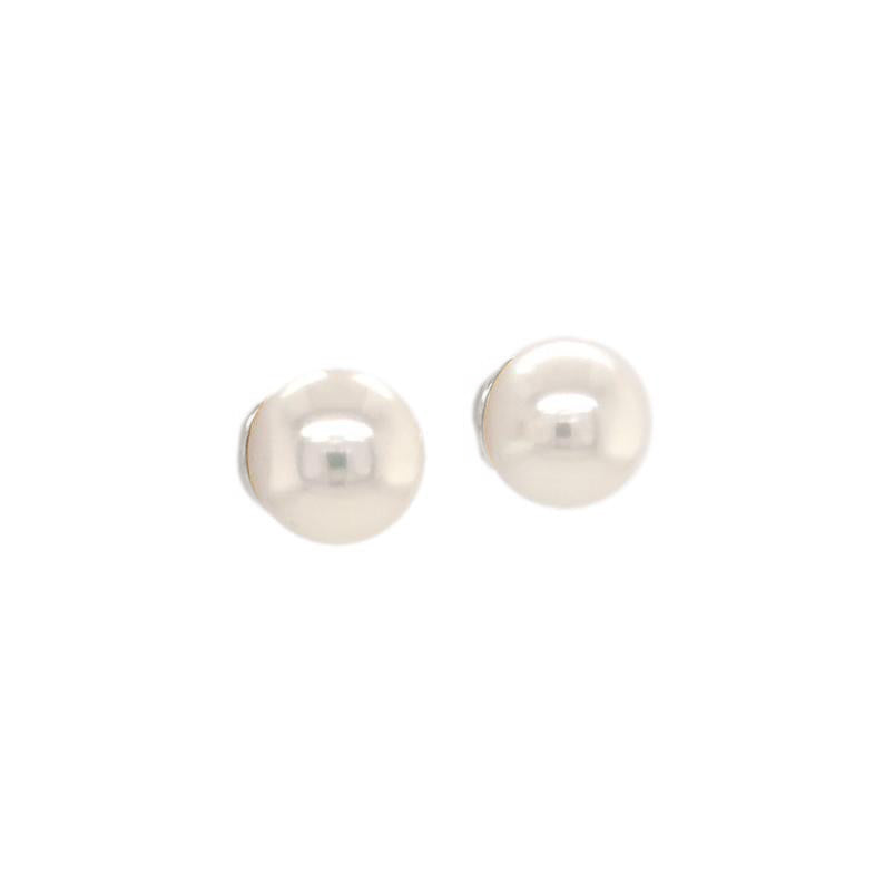 akoya aa white pearl studs earring 14k white gold 6.5 mm