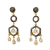 polki diamond chandelier drop earrings sterling silver and gold vermeil