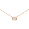 christopher designs l'amour crisscut®  diamond solitaire necklace 14k rose gold