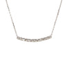 curved bar necklace 5 princess cut diamonds  0.99 ctw 18k white gold
