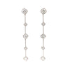 a link 5 stone drop diamond earrings 1.26ctw 18 karat white gold