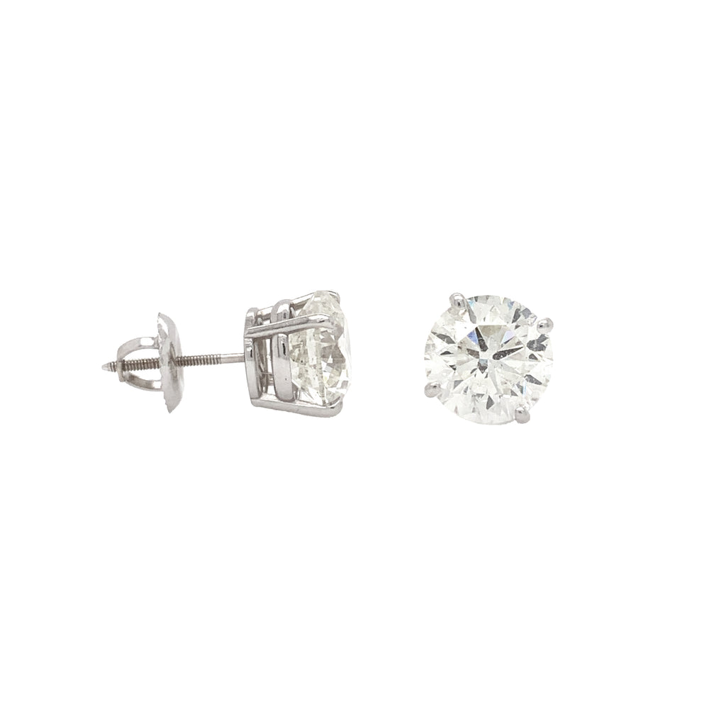 statement 4 carat t.w. diamond  studs post earrings 14 kt white gold