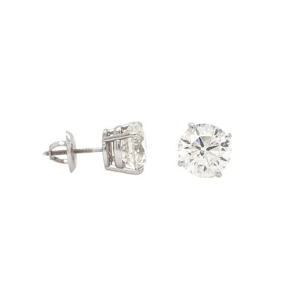statement 4 carat t.w. diamond  studs post earrings 14 kt white gold