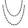 handmade palladium wire black spinel faceted bead strand 32" long