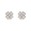 four leaf clover pavé diamond ear posts in 14 kt white gold 1.16 cts t.w.