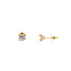 diamond post earrings set in 18k yellow gold martini settings