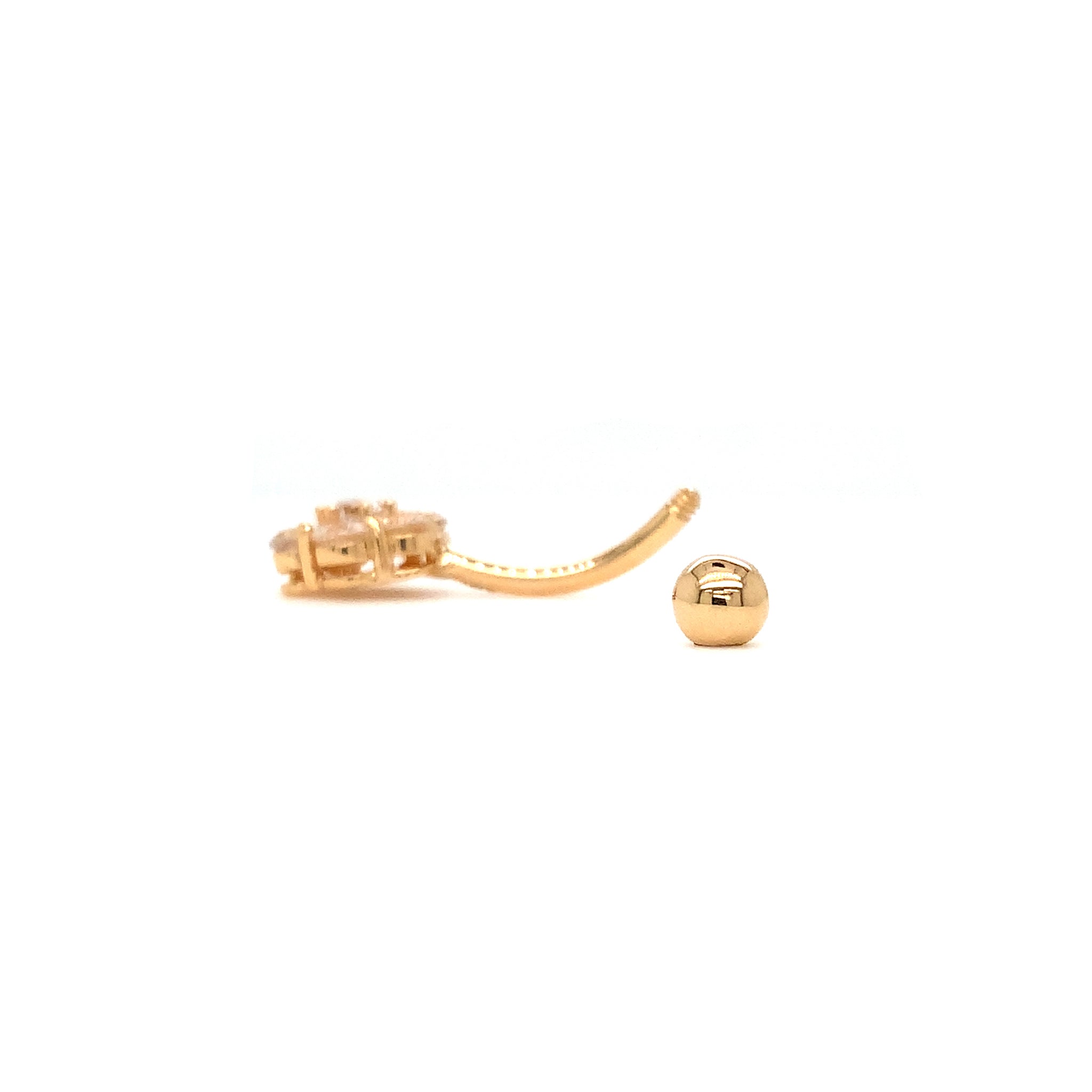 Belly Button Ring in 14 kt Yellow Gold Seven Stone Cubic Zirconia Clus ...