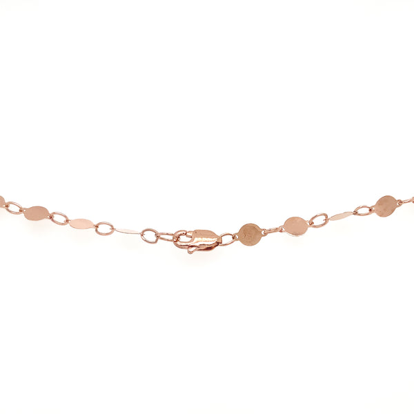 mirror link necklace in 14kt rose gold