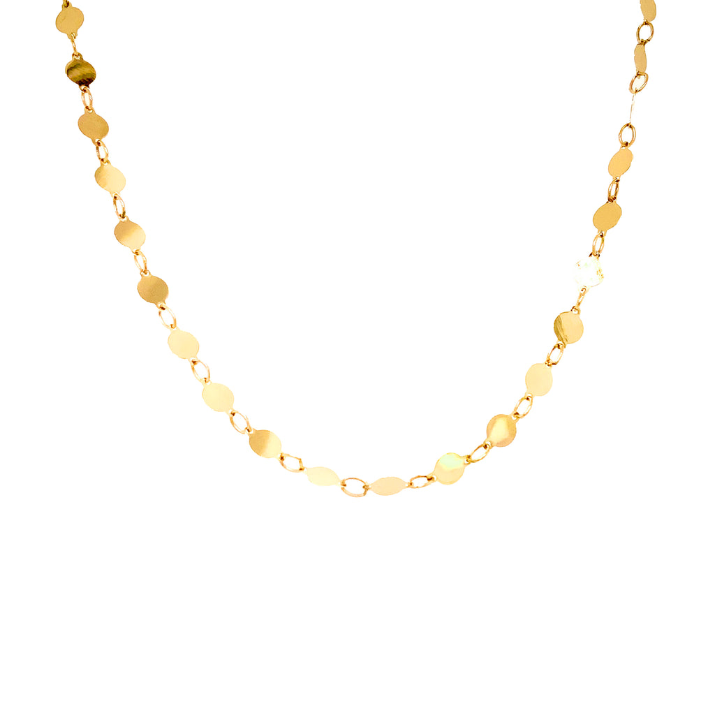 mirror link necklace in 14kt yellow gold