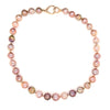 multicolor freshwater graduated pearl necklace with a big clasp