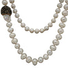 white cultured freshwater pearl necklace with black diamonds paved bead sterling silver