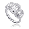 Christopher Designs 3 L'Amour Crisscut stone Halo Diamond Ring in 18K White Gold 1.16ctw Crisscut Diamonds | Blacy's Fine Jewelers