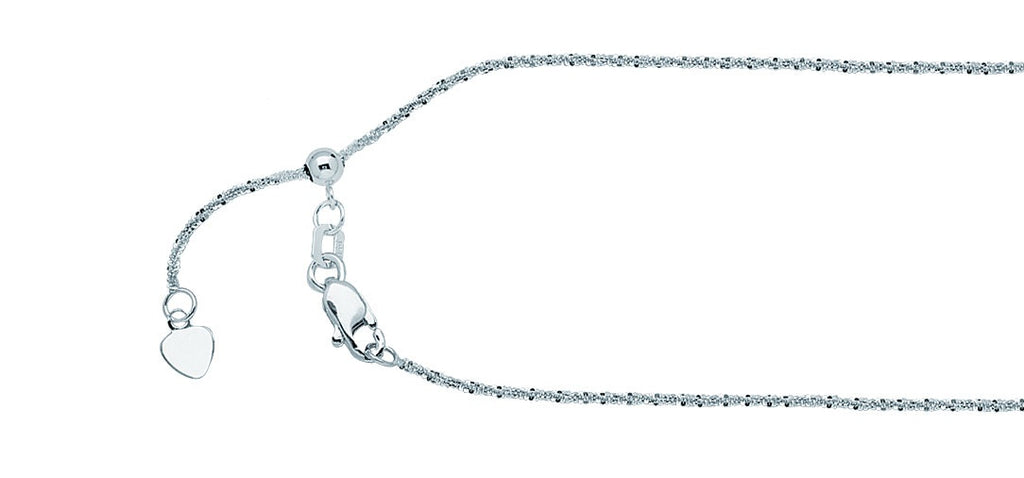 midas chain collection 14k white gold adjustable 1.15 mm
