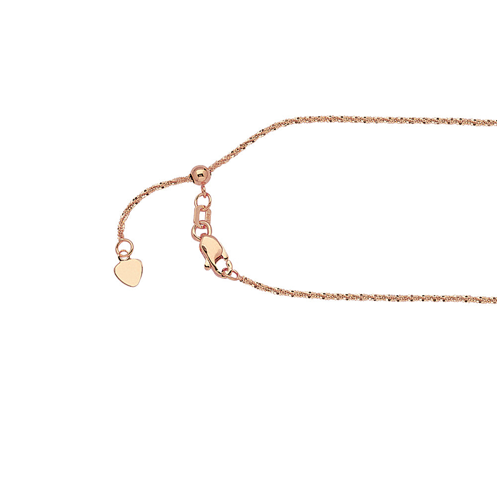 midas chain collection 14k pink gold adjustable 1.15 mm