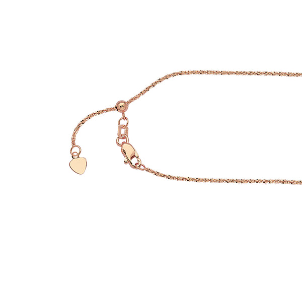 midas chain collection 14k pink gold adjustable 1.15 mm
