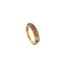 Mayfield  Ombre Corrundum 3 Row Paved Band Blue, Pink, Yellow, and Green Sapphire 18K Yellow Gold | Blacy's Fine Jewelers