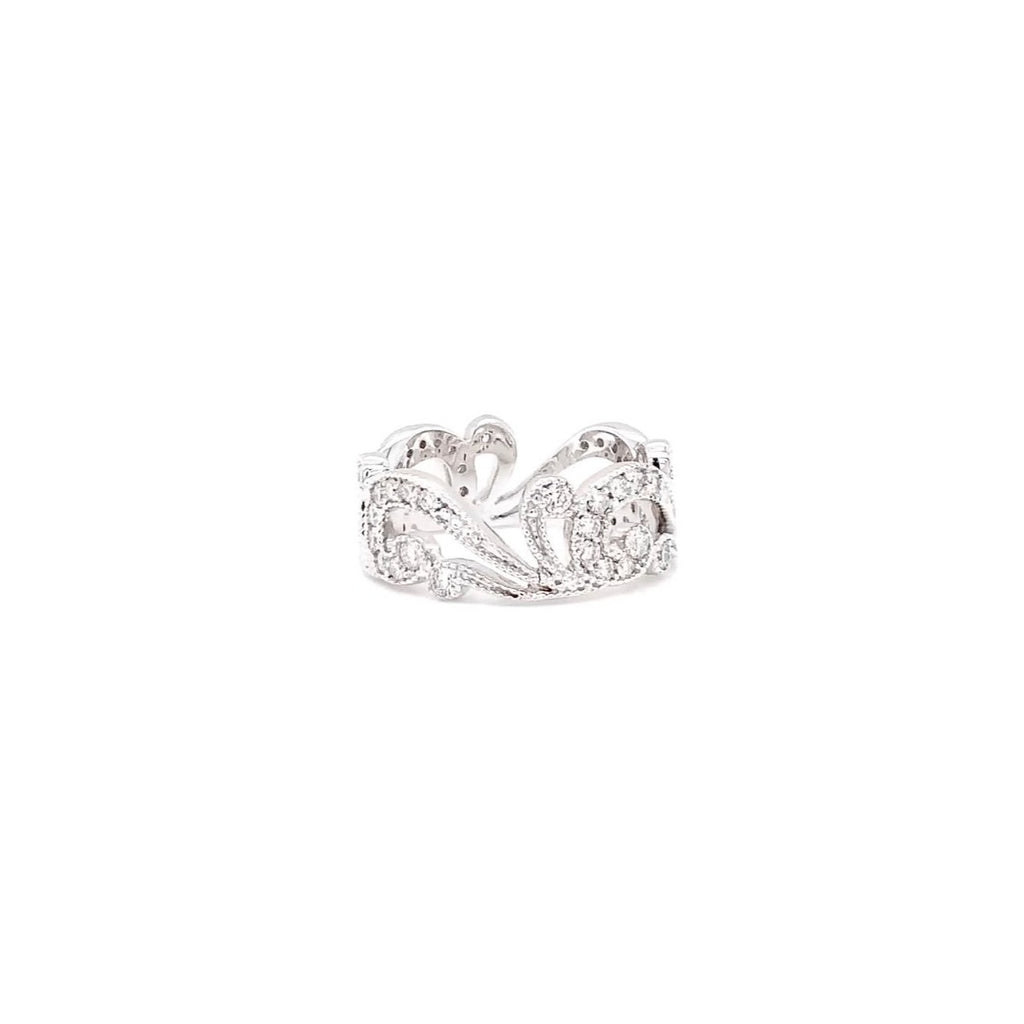 asba collection tiara eternity pavé band round brilliant cut diamonds  0.75 ctw 18k white gold
