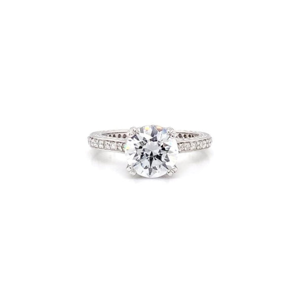 asba collection pave 4 prong round diamond semi mounting 14 kt white gold 0.44 ct t.w.