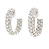 inside outside pavée 3 row  diamond hoop earrings 1.81ctw 18k white gold