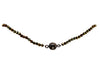 culturedtahitian black pearl and faceted pyrite bead 26 inch necklace sterling silver clasp.