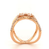 rose gold star diamond band statement  "x"  ring in 18 kt gold