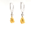 fancy yellow pear shape diamond drop earrings in 18 kt white gold gia certified