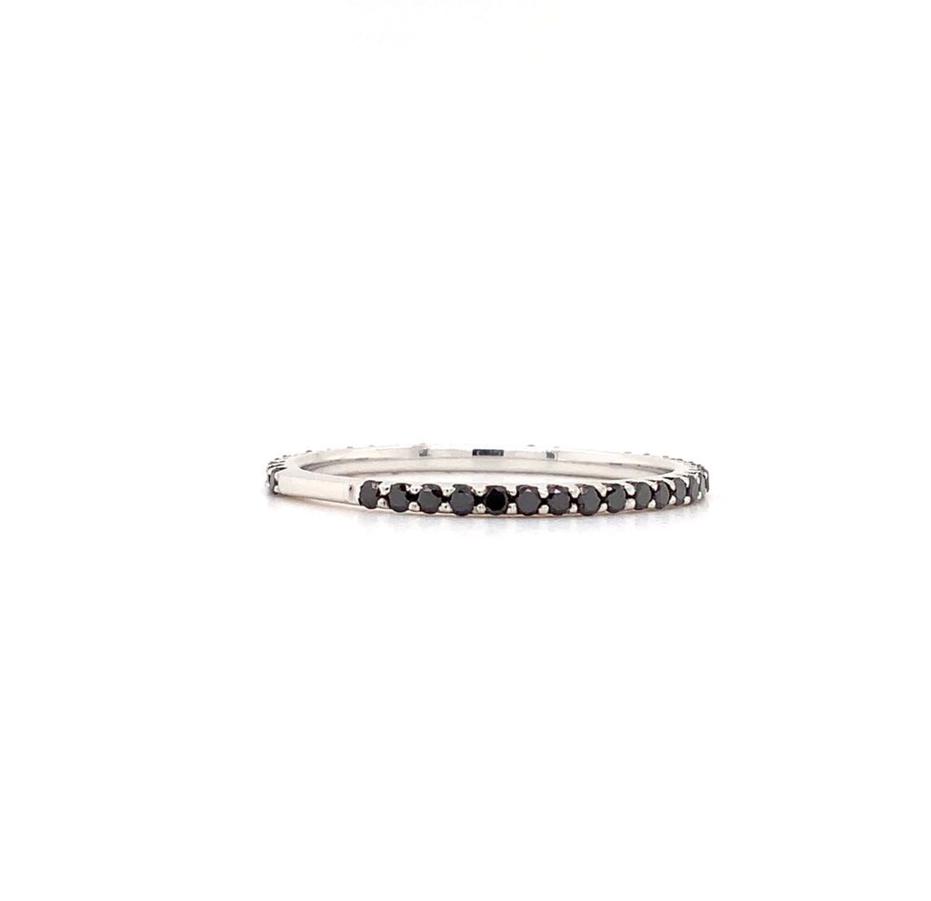 black diamond stackable band in 18 kt white gold. 0.37 cts.
