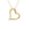 shared prong diamond open heart sideways pendant 18k yellow, rose & white gold