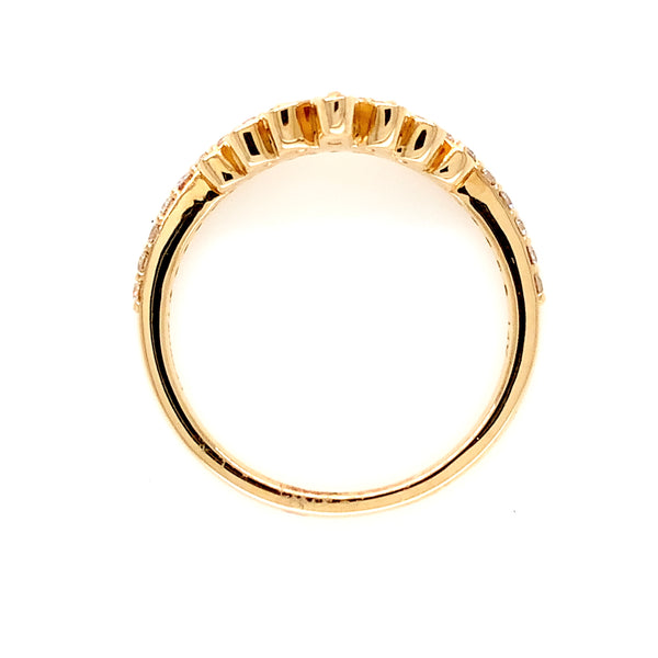 tiara shaped stackable wedding band in 14 karat yellow gold 0.30 cts t.w.