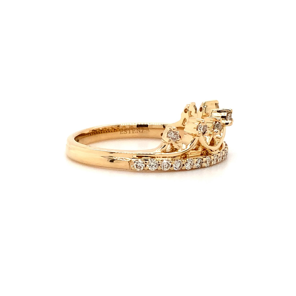 tiara shaped stackable wedding band in 14 karat yellow gold 0.30 cts t.w.