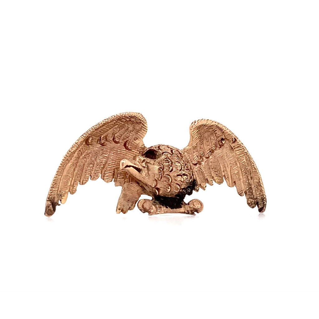 antique bald eagle  lapel - pin- brooch in 14 karat rose gold